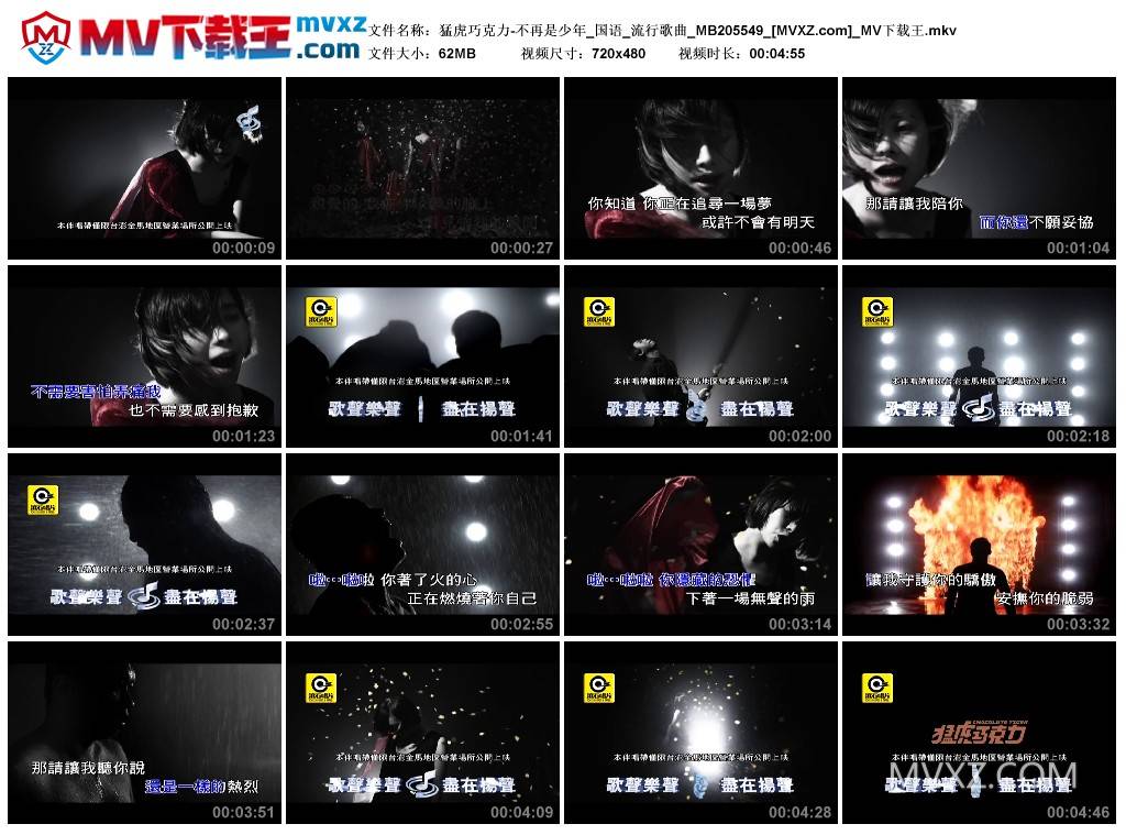 猛虎巧克力-不再是少年_国语_流行歌曲_MB205549